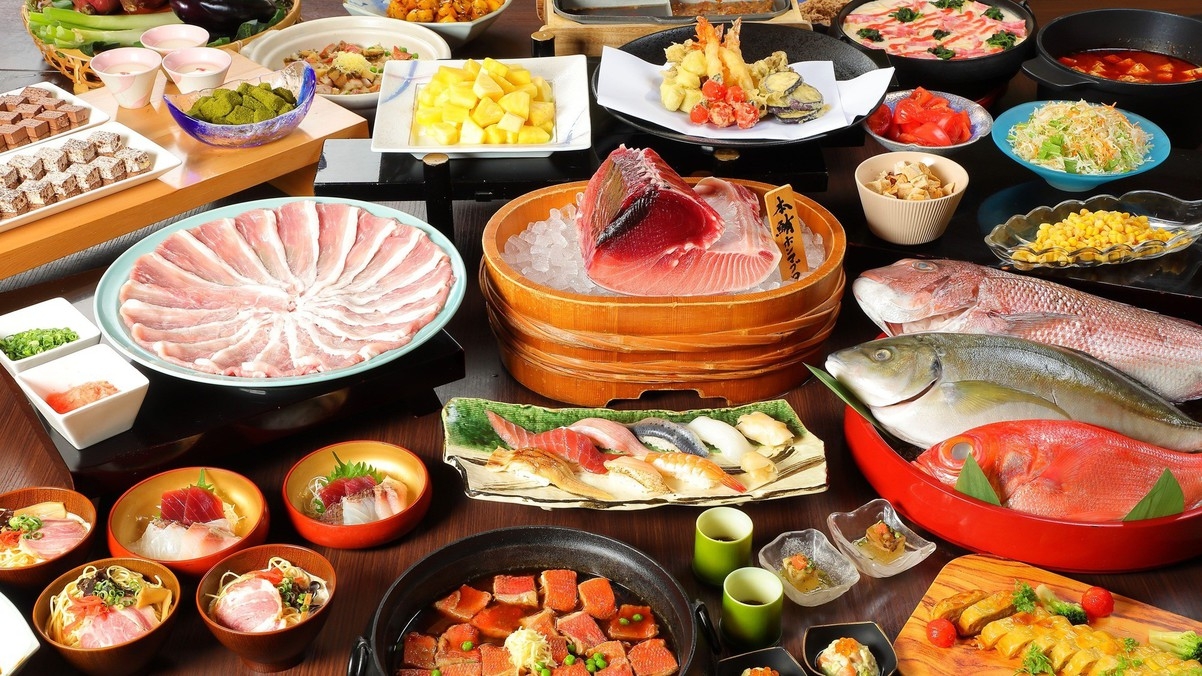 ★ショートステイでお得に宿泊★＜夕朝食ビュッフェ＞贅沢！出来立てライブキッチン×絶景×温泉を満喫