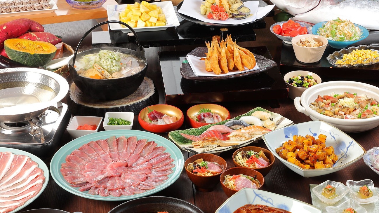 【黒毛和牛ステーキ食べ放題】＜夕朝食ビュッフェ＞贅沢！出来立てライブキッチン×絶景×温泉を満喫