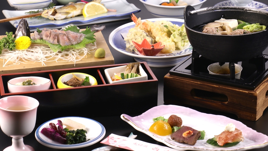 【2食付き】彩り会席☆四季折々の山の幸を五感で楽しむ献立♪
