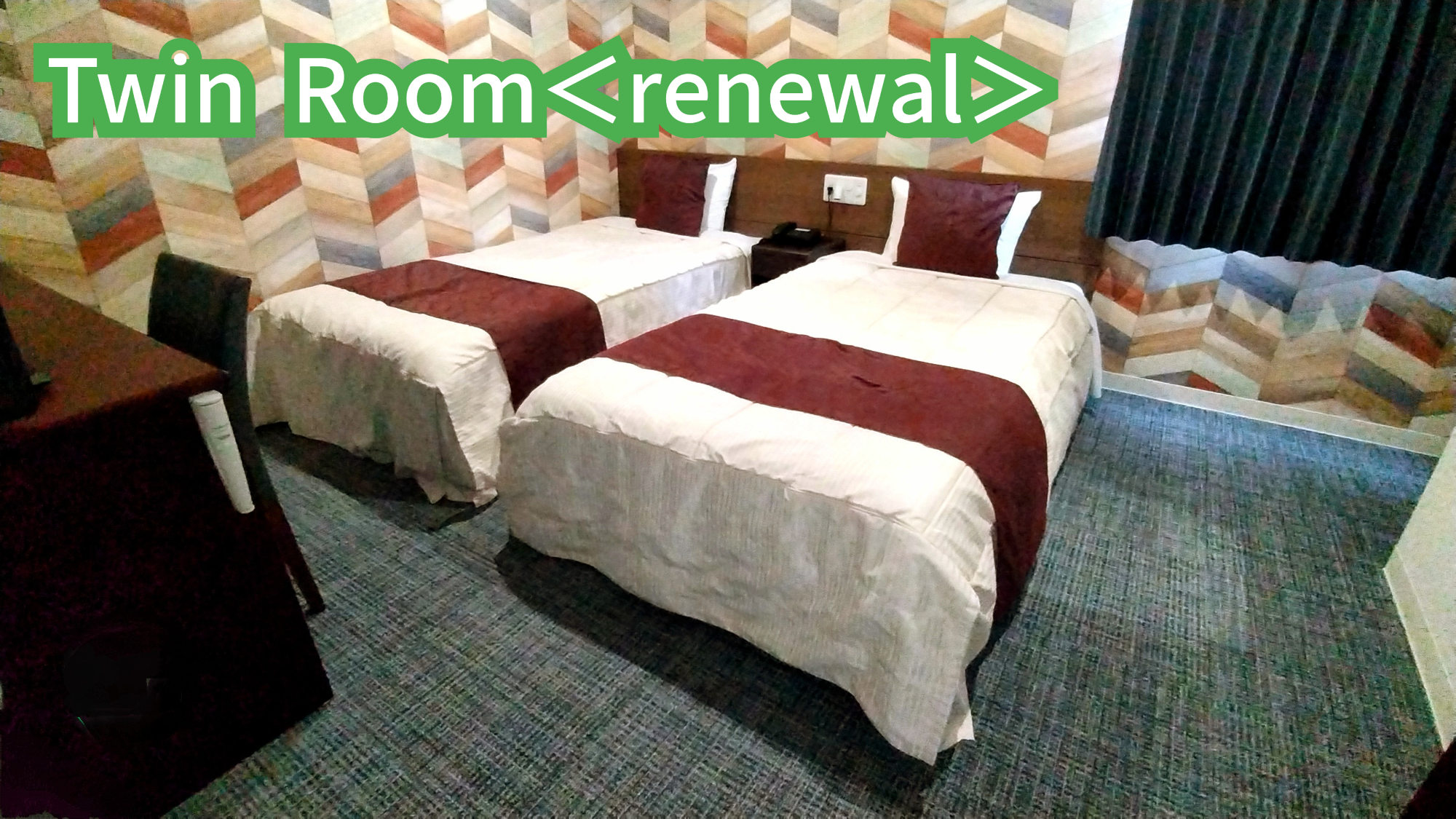 ＜リニューアル＞ツイン□禁煙□（100cm&times;2台）15平米