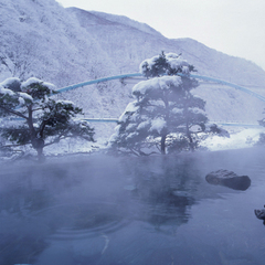 露天風呂 姫湯「嬉四季湯」　雪化粧