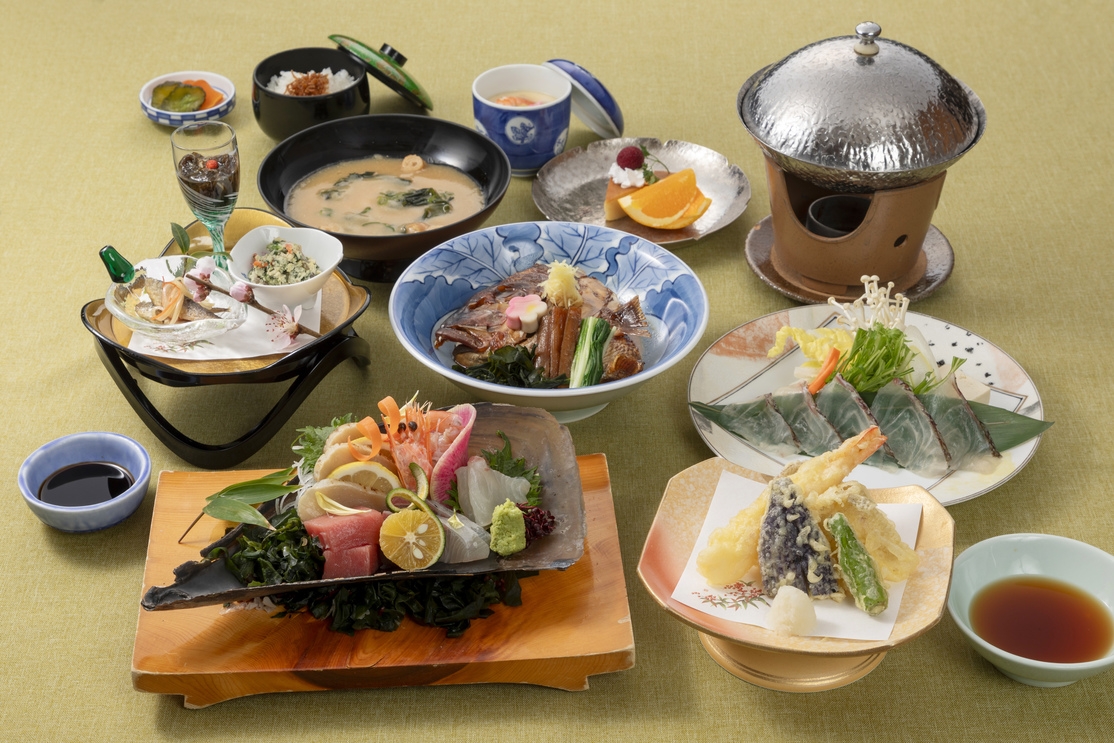 【竹プラン】鯛の造りなど全9品！さらに選べる「海」コース or「山」コース