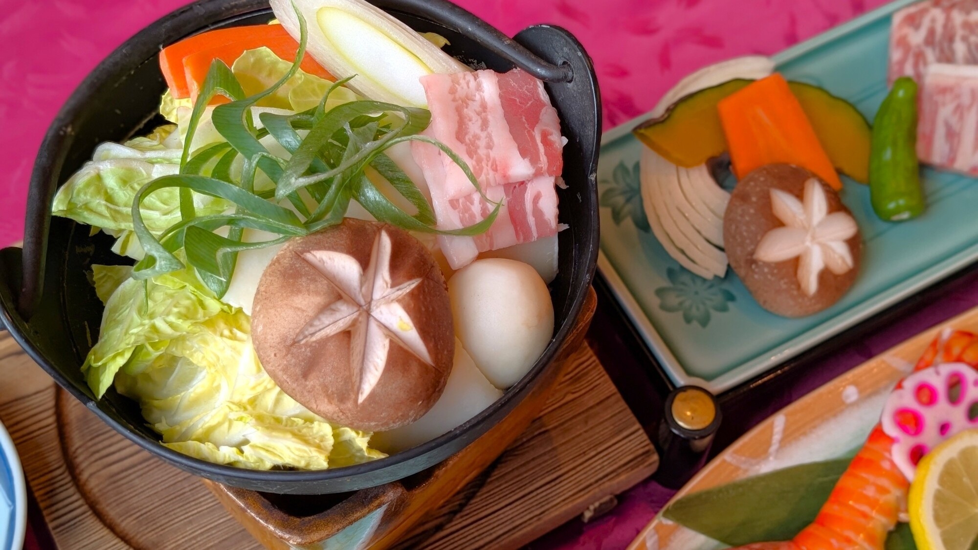 #【〜メインは焼き車海老＆桜王豚使用団子汁〜】郷土の味覚詰まった「大分ふるさと御膳」プラン（2食付）