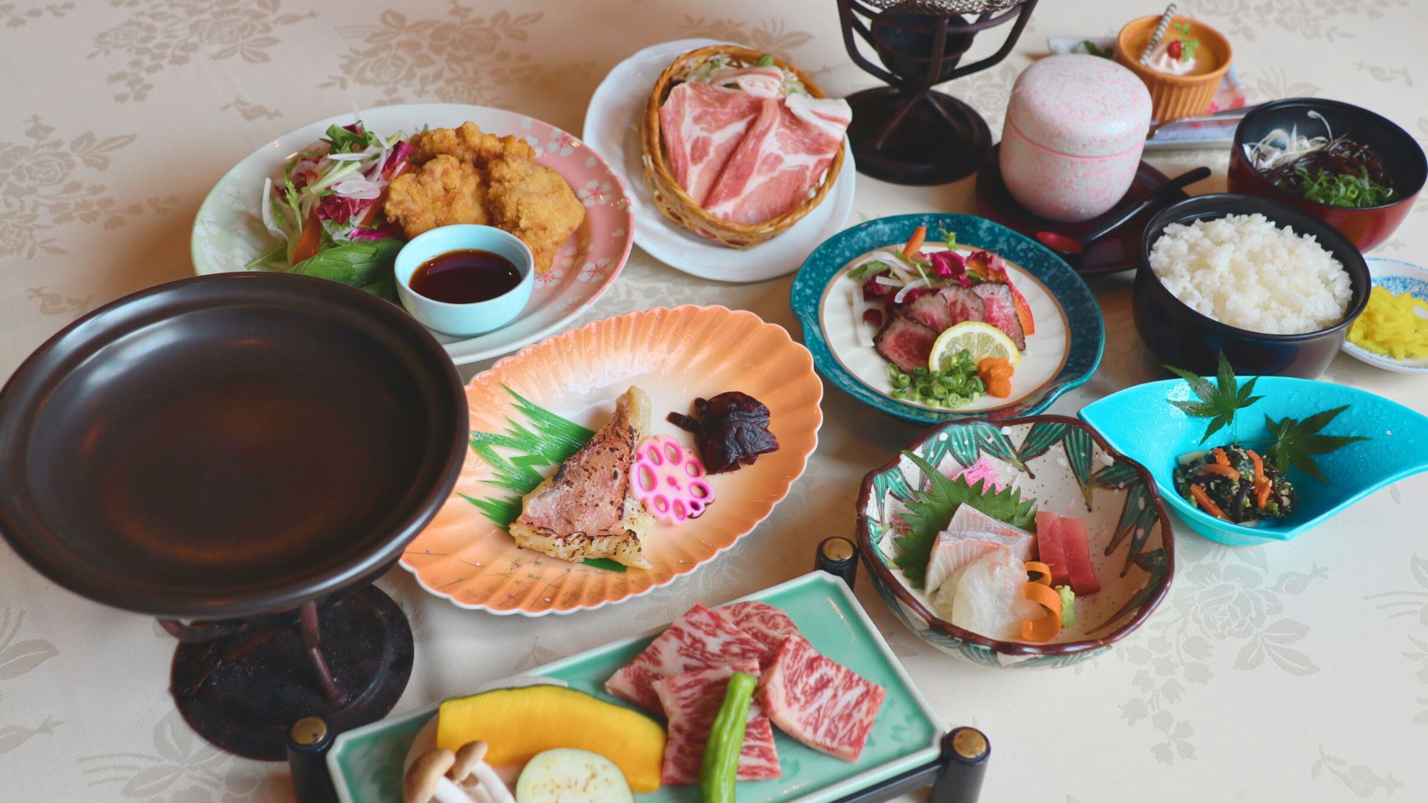 【メインは大分和牛陶板焼き】基本会席