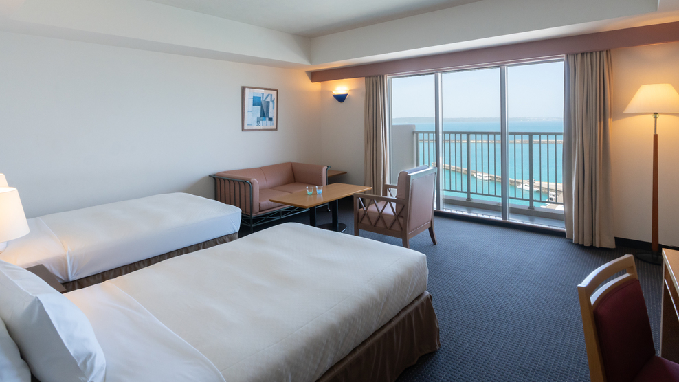 【禁煙】デラックスツイン・OceanViewバルコニー4名可