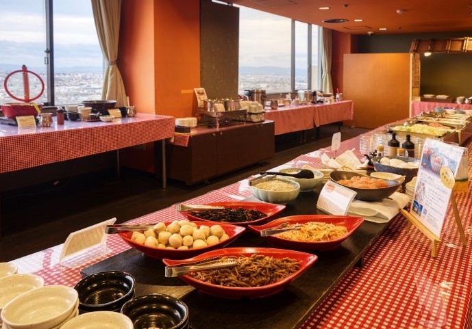 景色ばっちり　朝食ビュッフェ