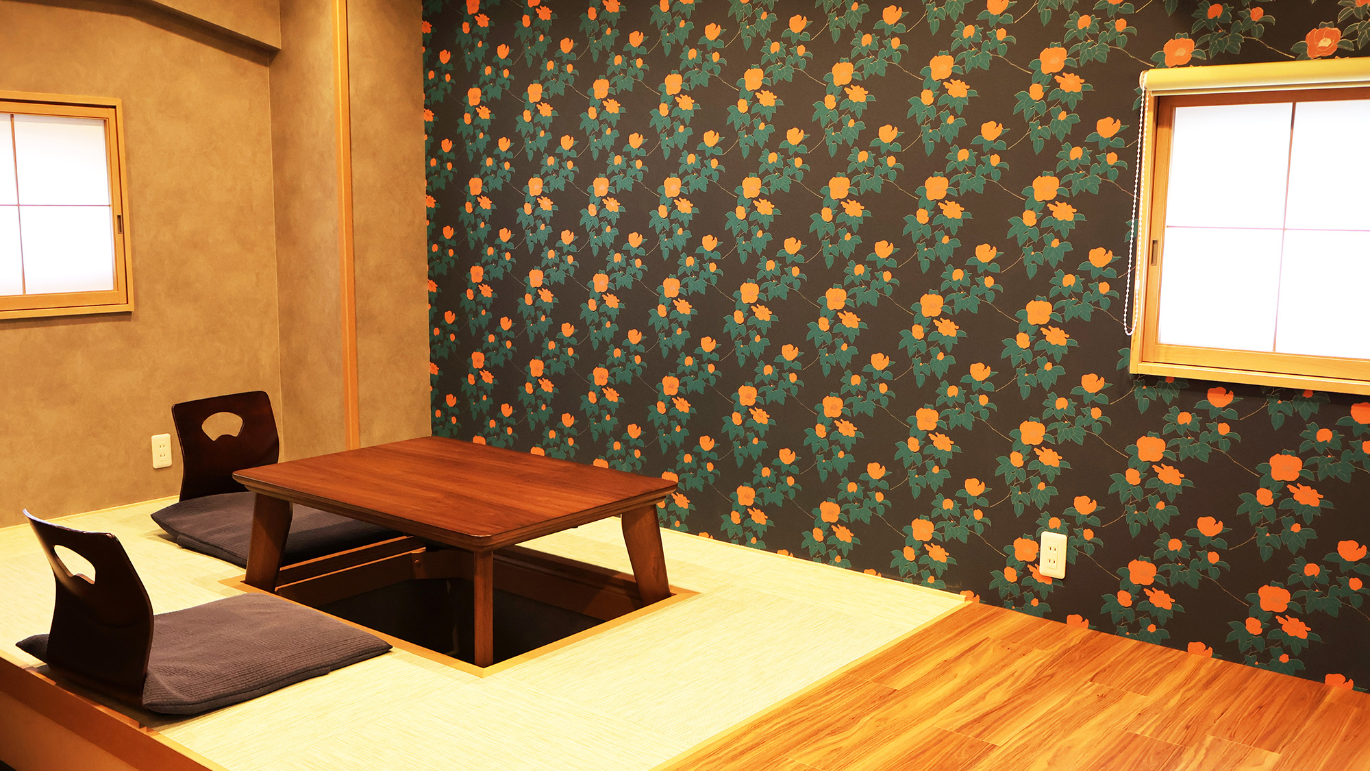 和楽～和モダンスタイルルーム～：和の落ち着きと現代的な機能性を兼ね備えた、1室限定の特別ルームです。