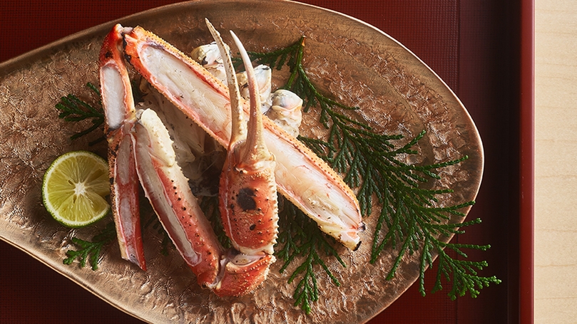 ＜平日割3000円引＞全品タグ付・匠仕立ての活蟹フルコース〜極 Kiwami〜貸切温泉・カフェ朝食付