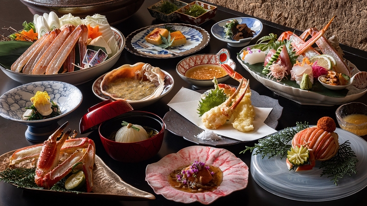 【タグ付活がに】一日六組様限定・匠仕立ての蟹フルコース〜極 Kiwami〜｜貸切温泉・和朝食付