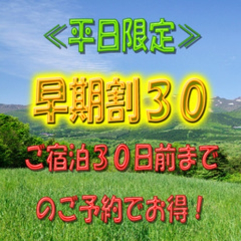 ＊ご宿泊30日前までの予約でお得！