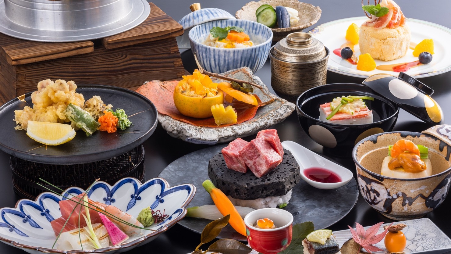 冬の和会席「舞」〜但馬牛石焼と山陰の旬魚のプレミアム会席〜【日本料理〜華厳〜】