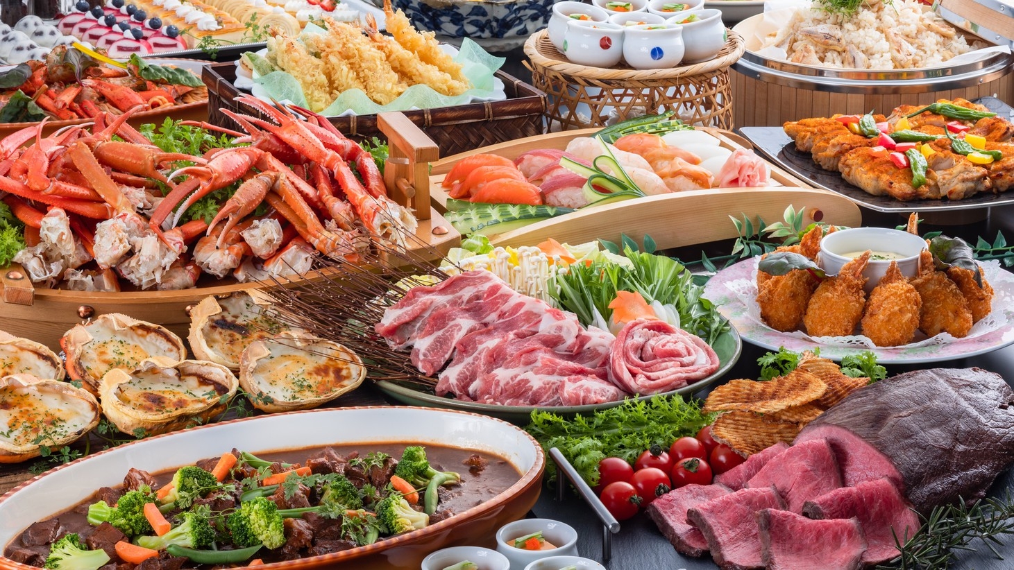 【冬のごちそうバイキング】紅ズワイ蟹食べ放題！星が煌めく美肌露天を満喫☆＜スタンダードプラン＞
