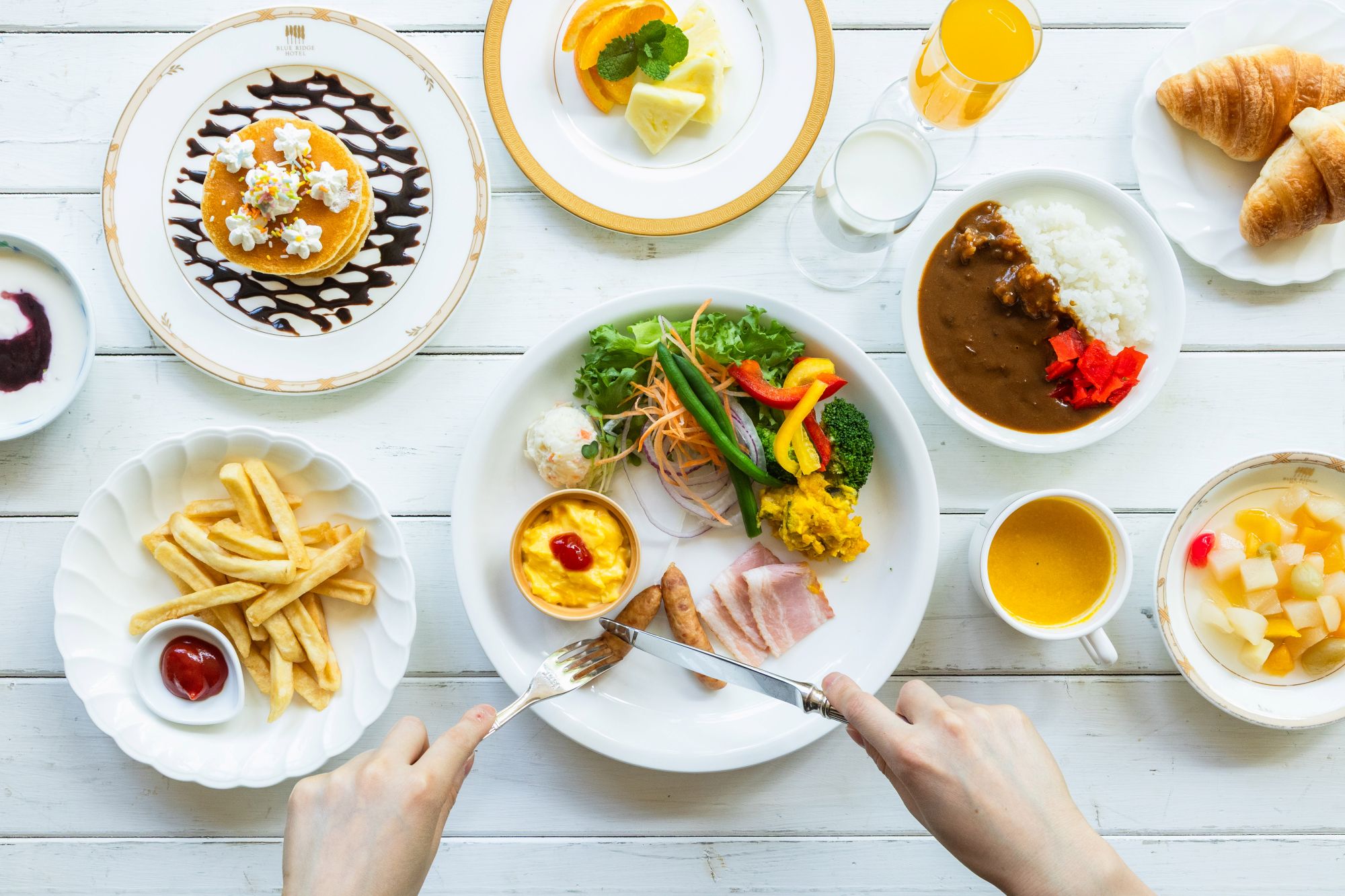 人気の朝食バイキング