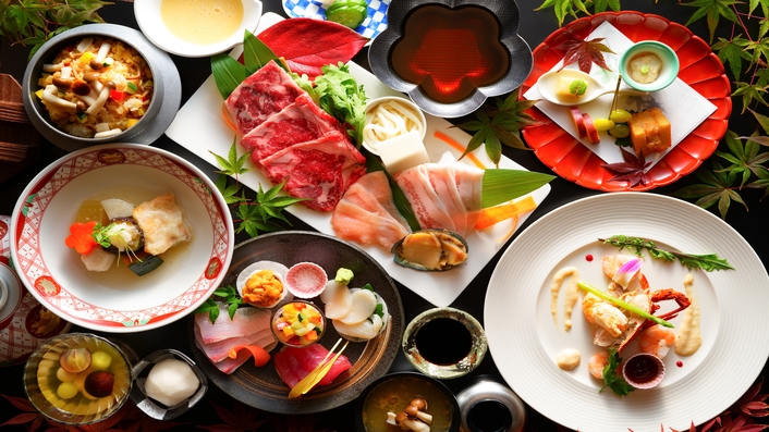 【6％OFF】【楽天スーパーSALE】県産牛と地鶏を山海すき煮で！【おすすめグルメ】＜飲み放題付＞