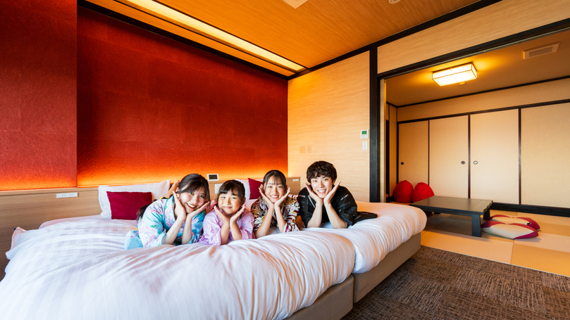 【オーシャンビューバス付和洋室】ツインベッドで広々空間。『シモンズ社製高級マットレス』で快適な睡眠を