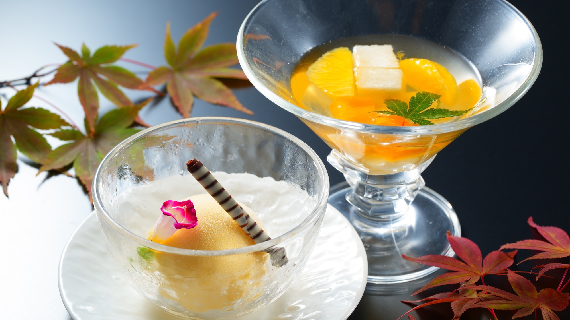 【2025年秋冬会席】島原名物スイーツ「寒ざらし」にアイスクリームを添えて