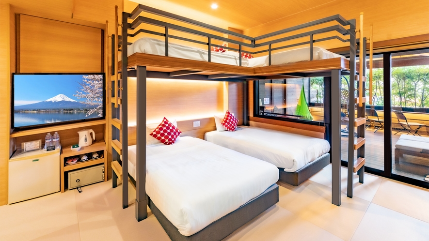 【KaZeDoG】2段ベッドを備えた客室は、最大7名様までご宿泊OK！