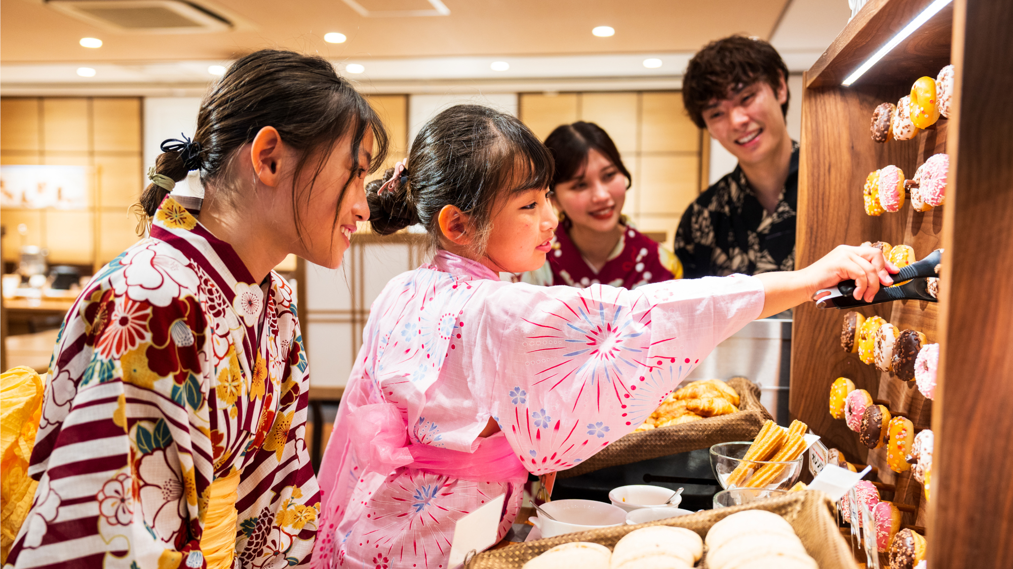 【朝食バイキング】可愛くて美味しいミニドーナツはお子様にも大人気♪