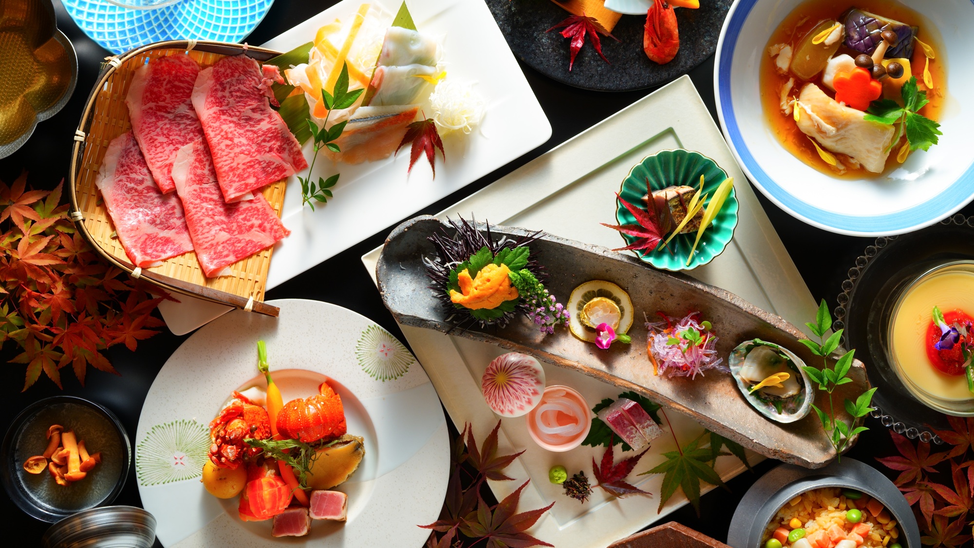 【長崎県産牛と海鮮のしゃぶしゃぶ会席／2025年秋冬】逸品で紡ぐ至高の饗宴！旬の恵みが勢揃い♪