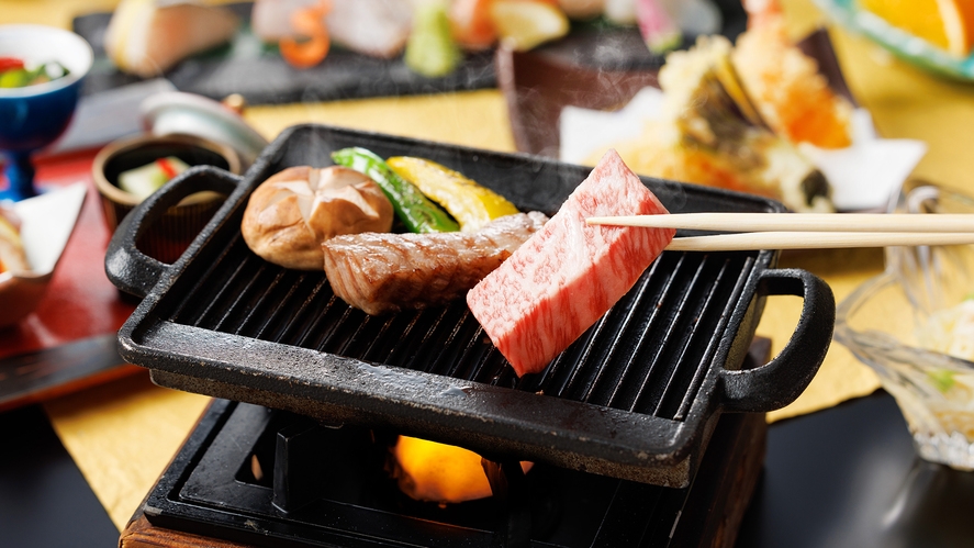 【半個室で夕朝お食事】岡山ブランド牛最高峰　千屋牛ステーキ会席プラン