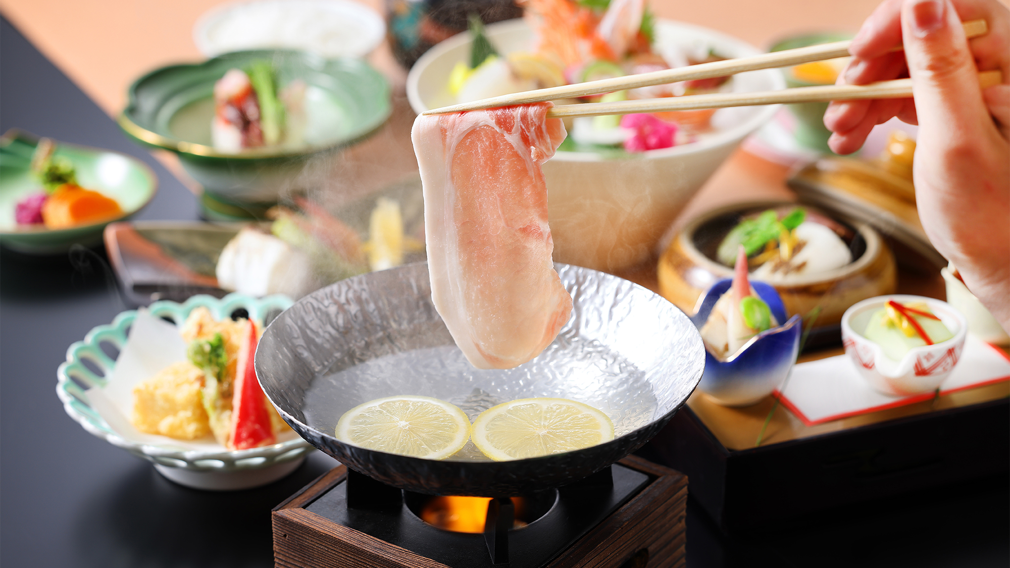 ピーチポークのレモンしゃぶしゃぶ会席