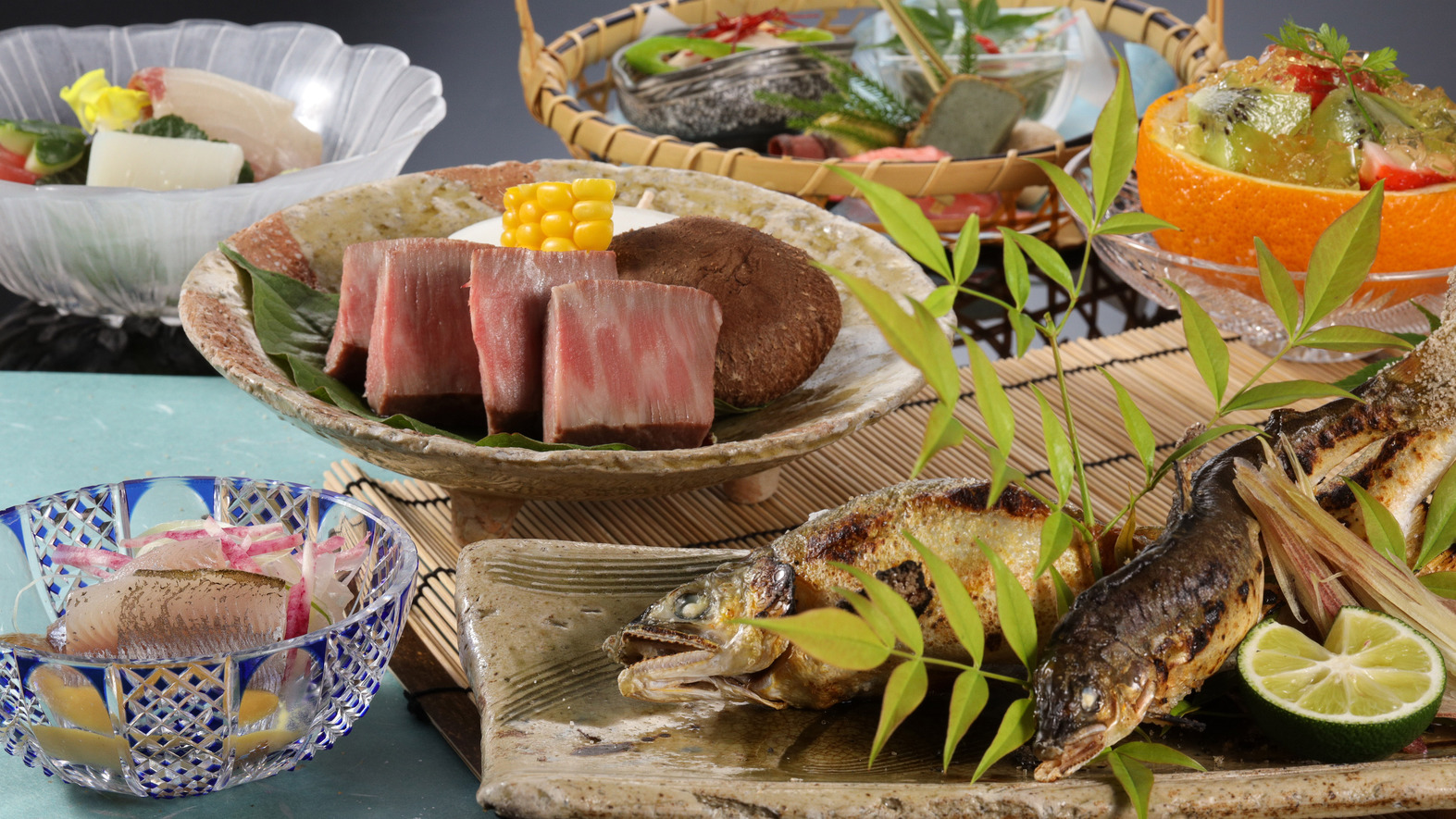【香魚「鮎」と岐阜の恵みプラン】「鮎」と「飛騨牛」岐阜の美物を味わうコース(Ｉ６０９)