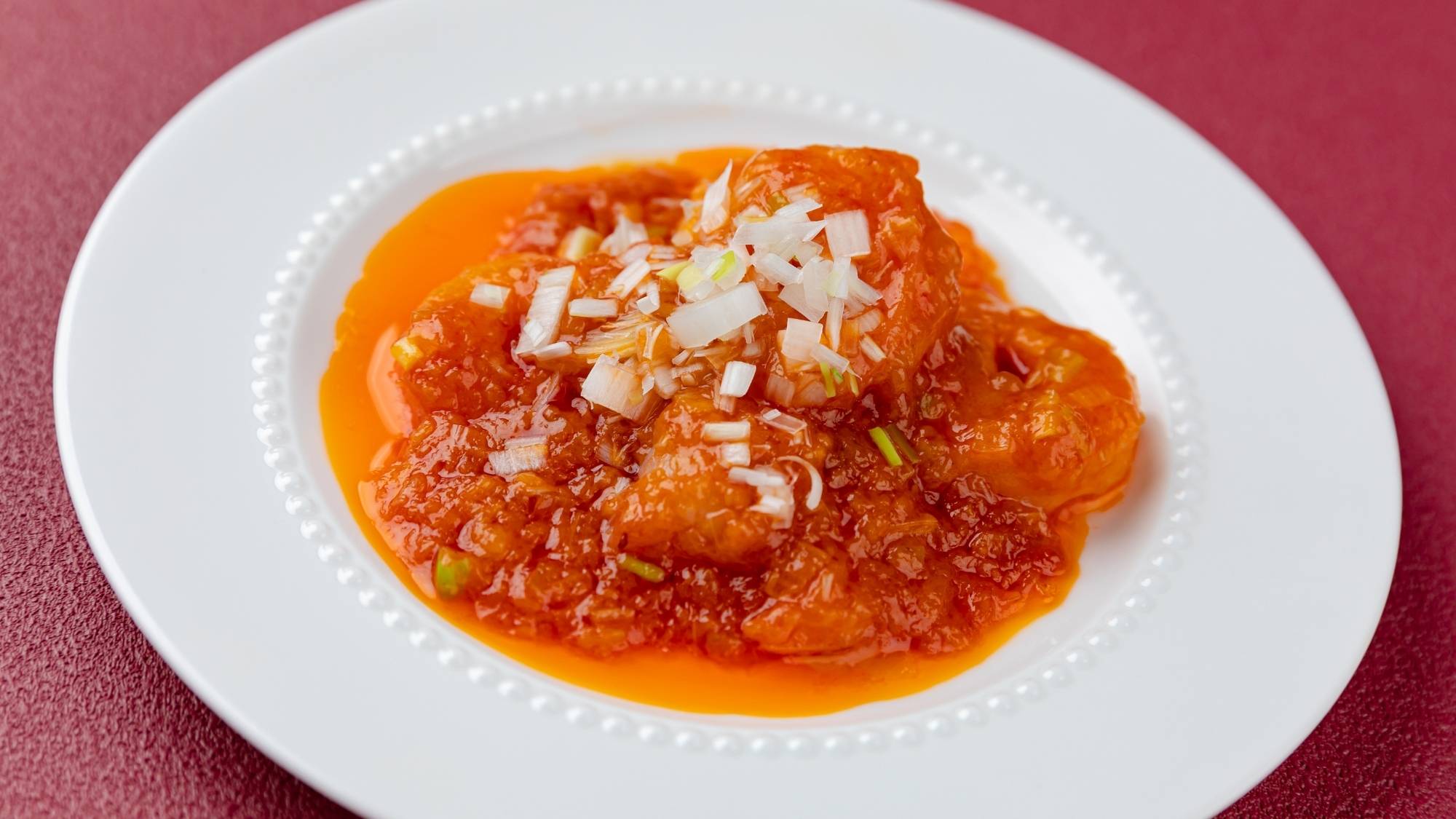 【春バイキング】プリプリ海老のチリソースをどうぞ