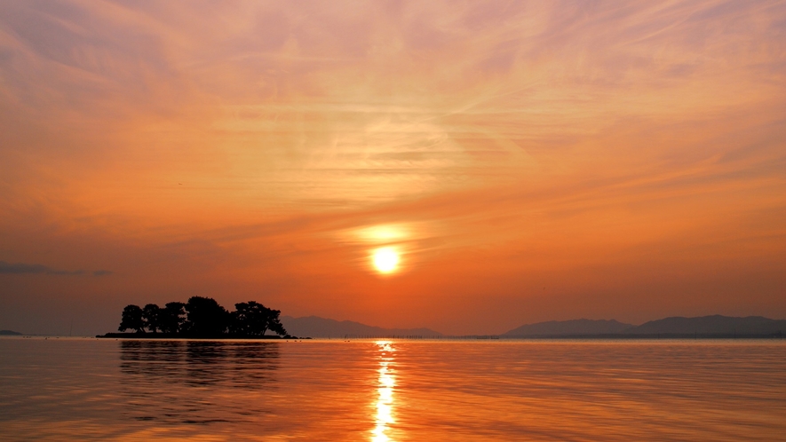 宍道湖　夕日