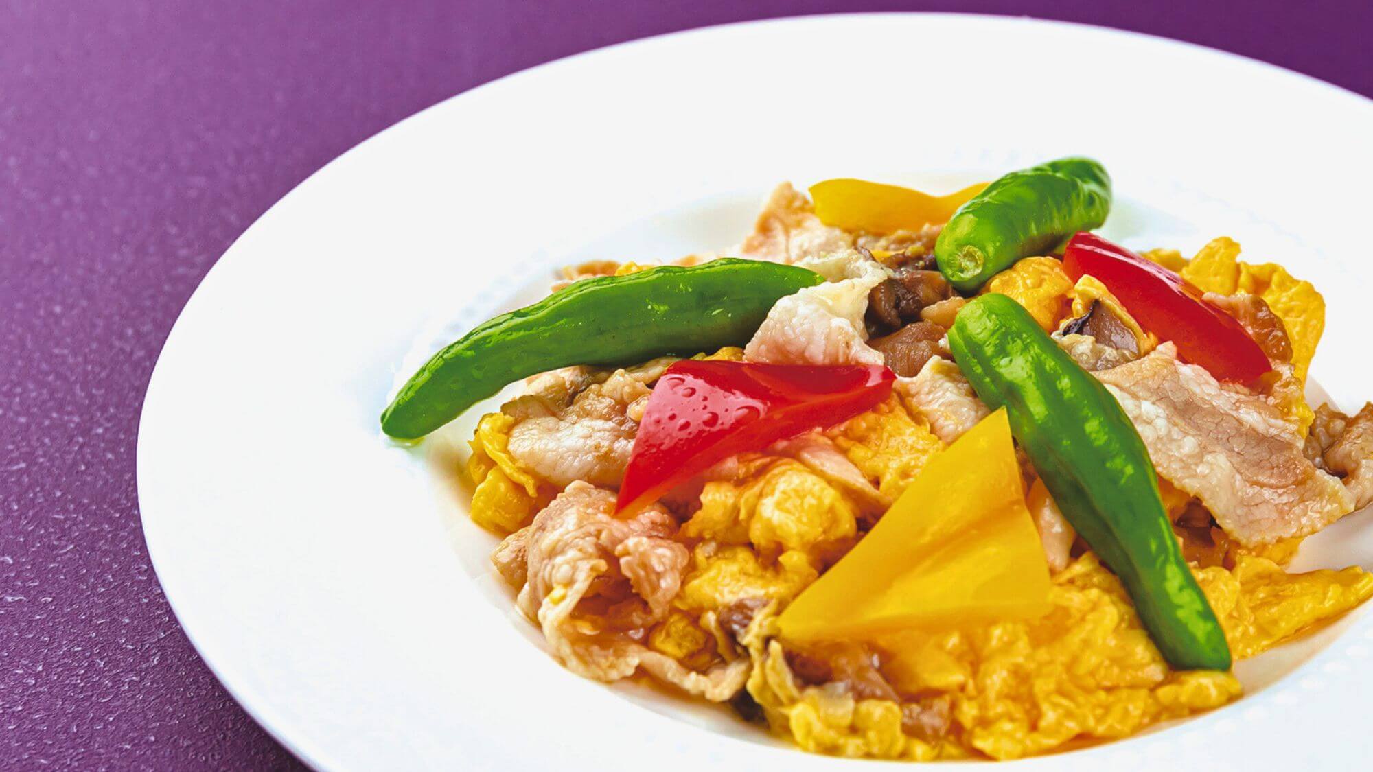 【2025-2026冬バイキング】ホテル一畑自慢の中華、豚肉と玉子の塩味炒め