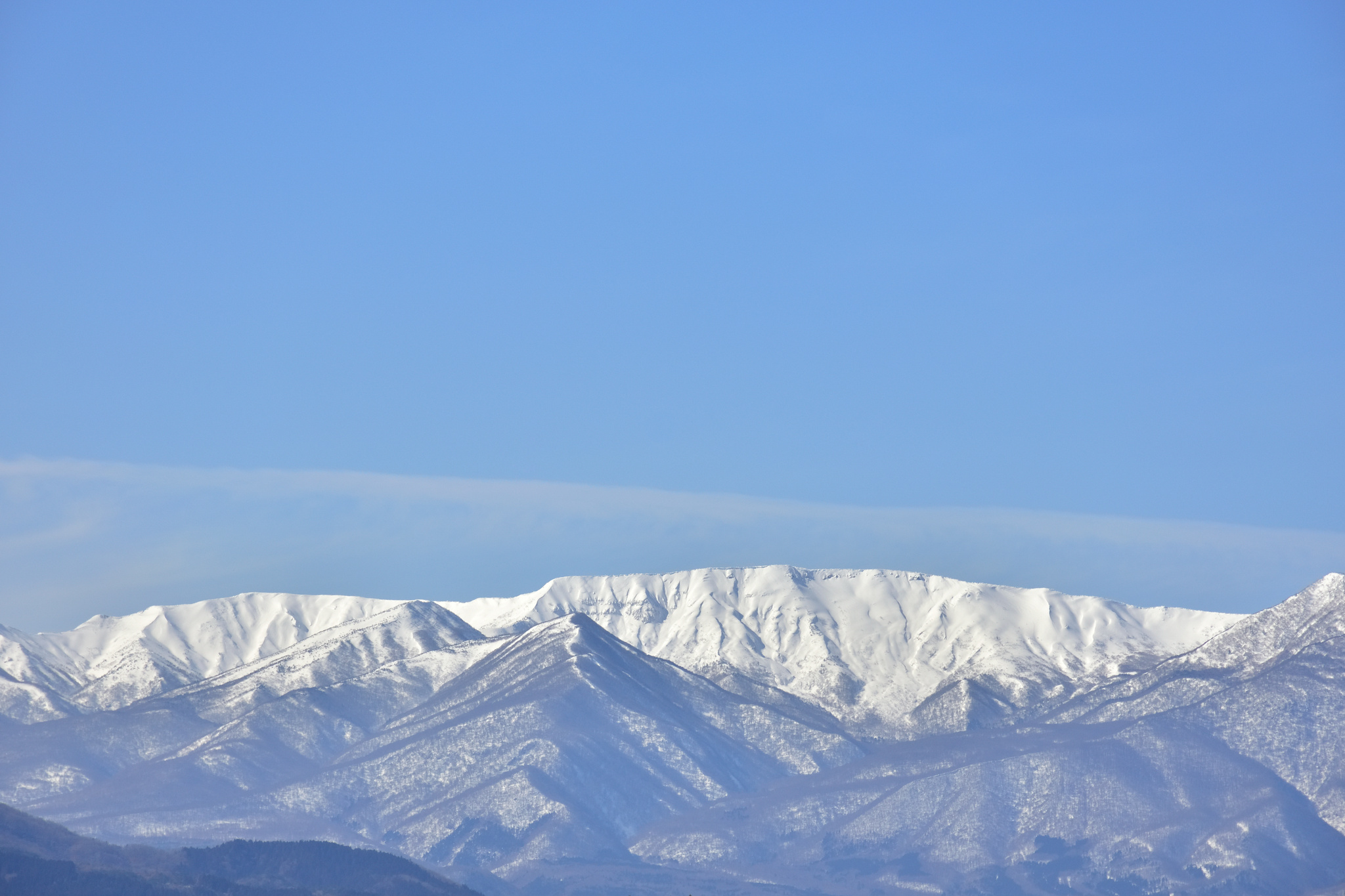 雪化粧した蔵王連峰