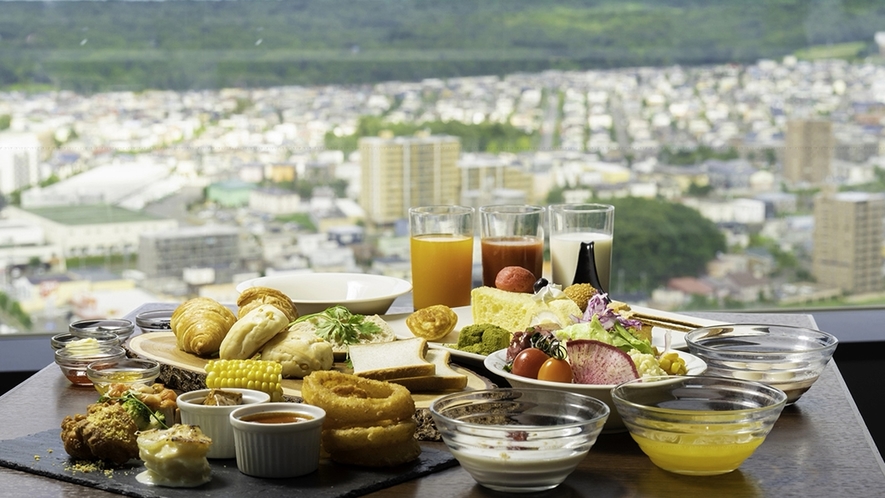 朝食ブッフェ～テーブルからの景色～