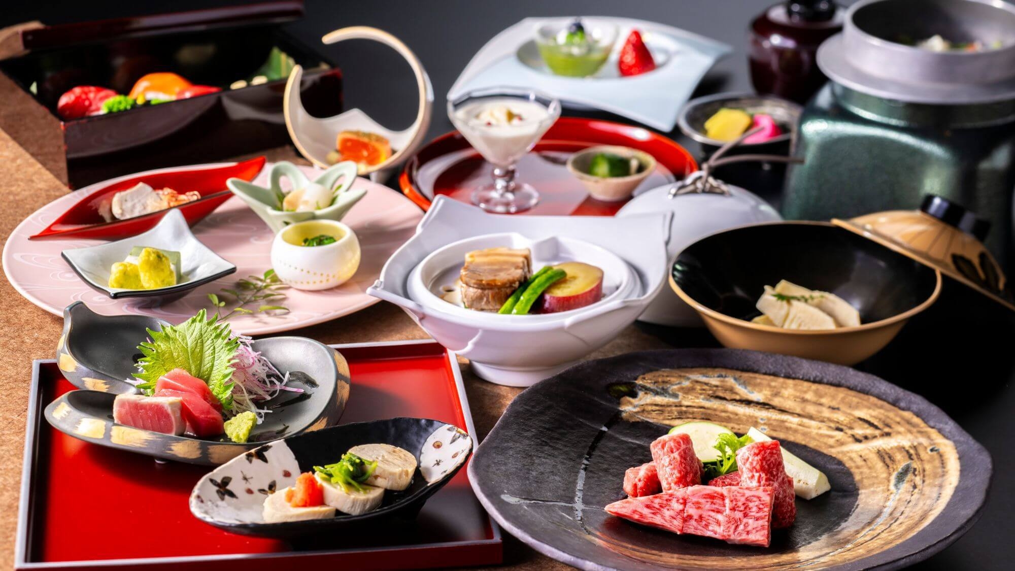 【大人の美食＆ワインプラン】常磐流会席と山梨ワイン4種ペアリング〇個室食で上質なひとときを（2食付）