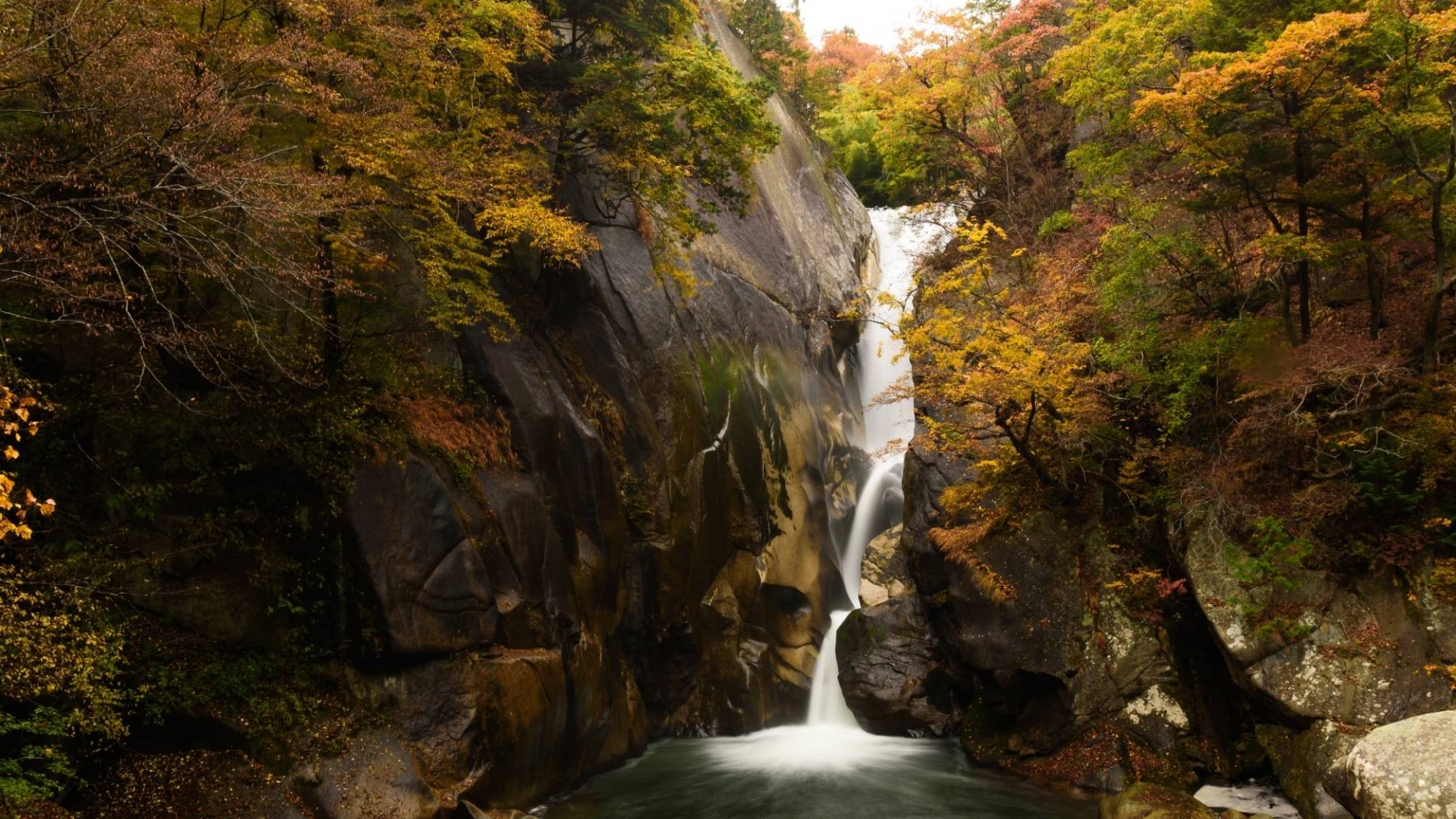 「日本一の渓谷美」といわれる昇仙峡。秋には燃えるような紅に染まった美しい渓谷を見ることができます。