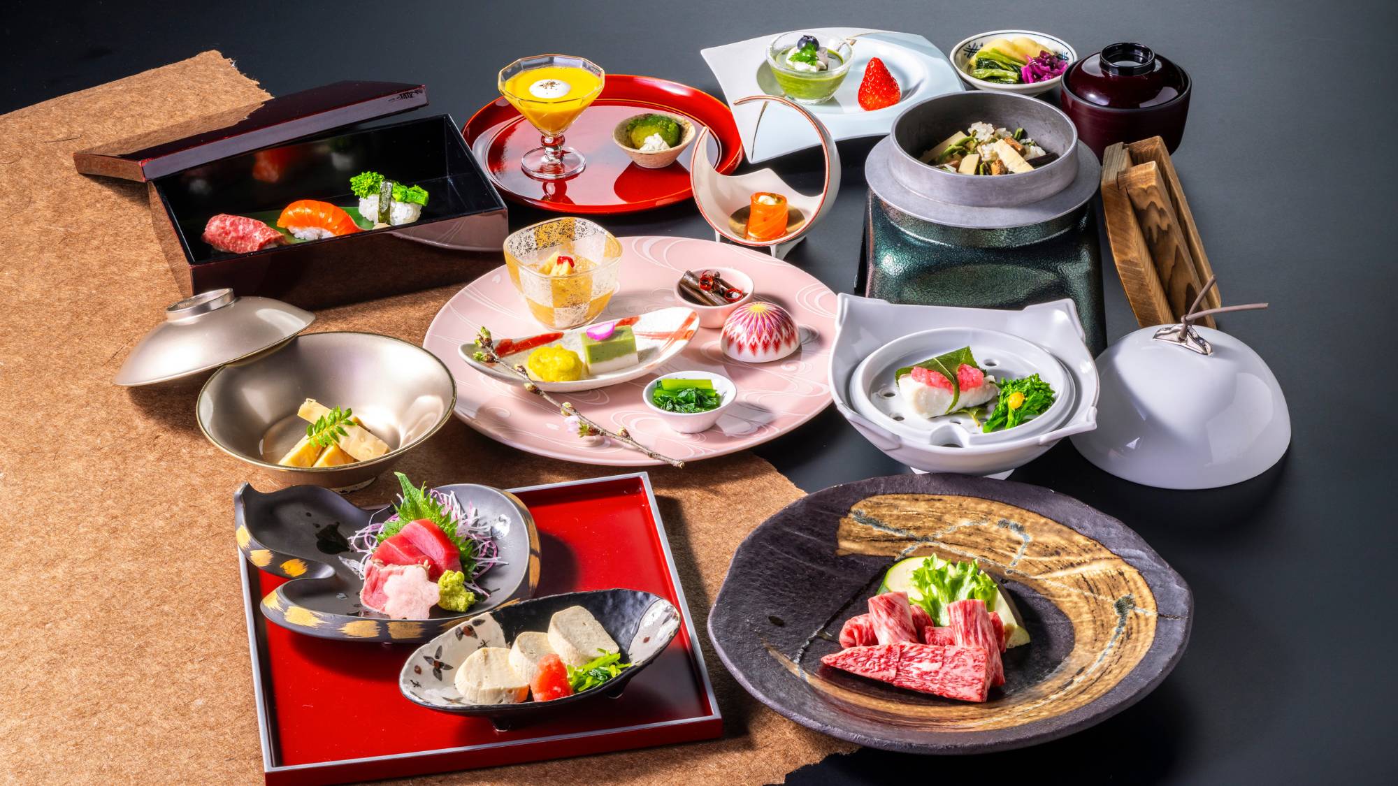 【2026春の胡蝶膳】地元山梨の旬の味覚を常磐流に楽しむ当館のスタンダード会席です