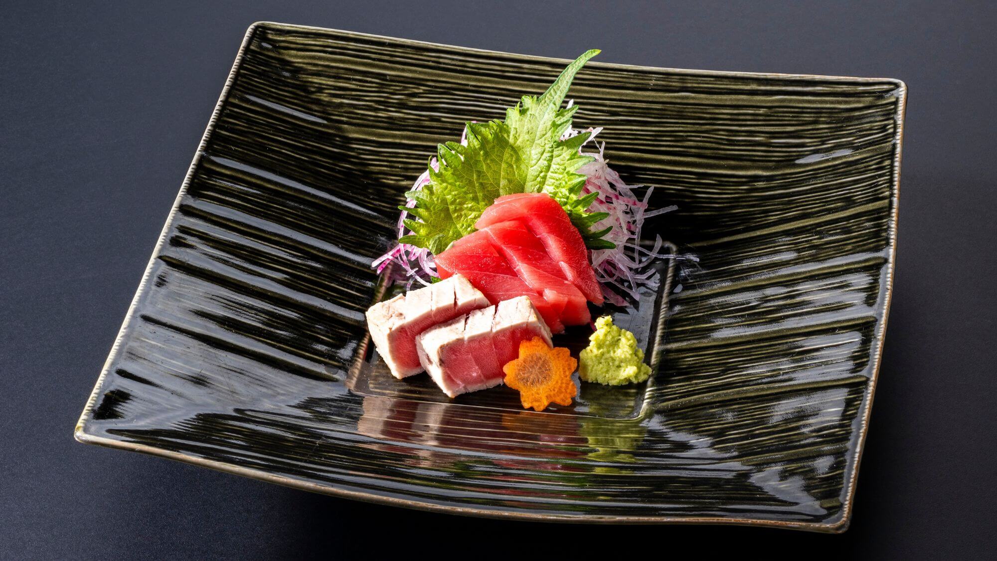 【春の篝火膳】お造り・凌ぎは、日本近海産生本マグロ尽くし。