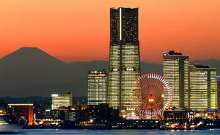 全景　夕景　富士山