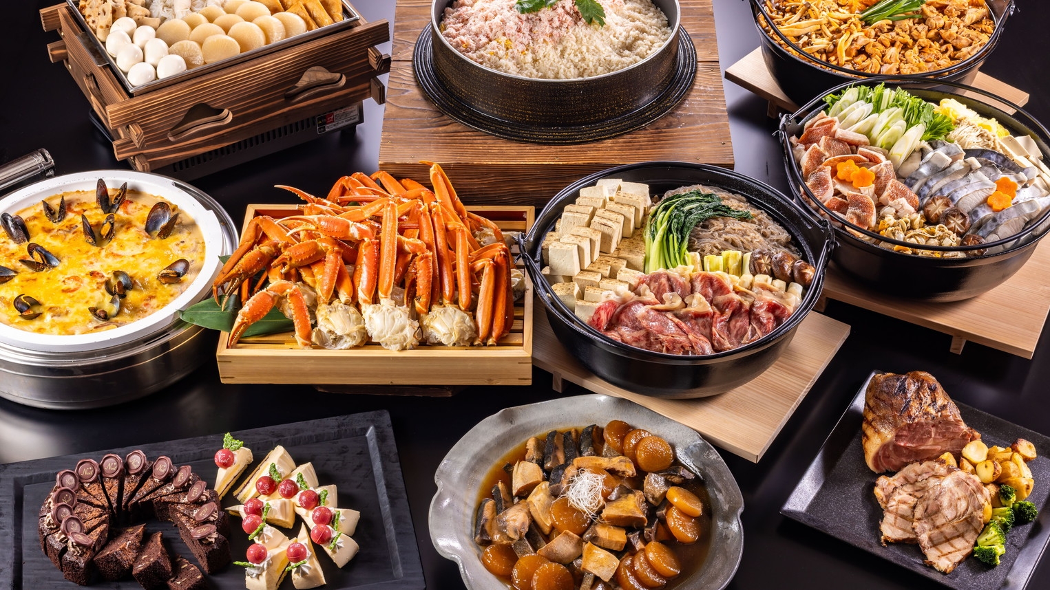 【12/1〜3/18期間限定！】贅沢カニ祭り開催中!!  冬の「あったか・のんびり」バイキングプラン