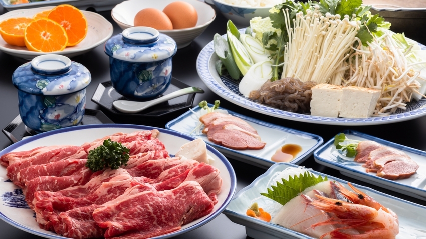 【チョイス鍋】すき焼きorしゃぶしゃぶorもつ鍋orかも鍋の選べるメイン！鍋コース