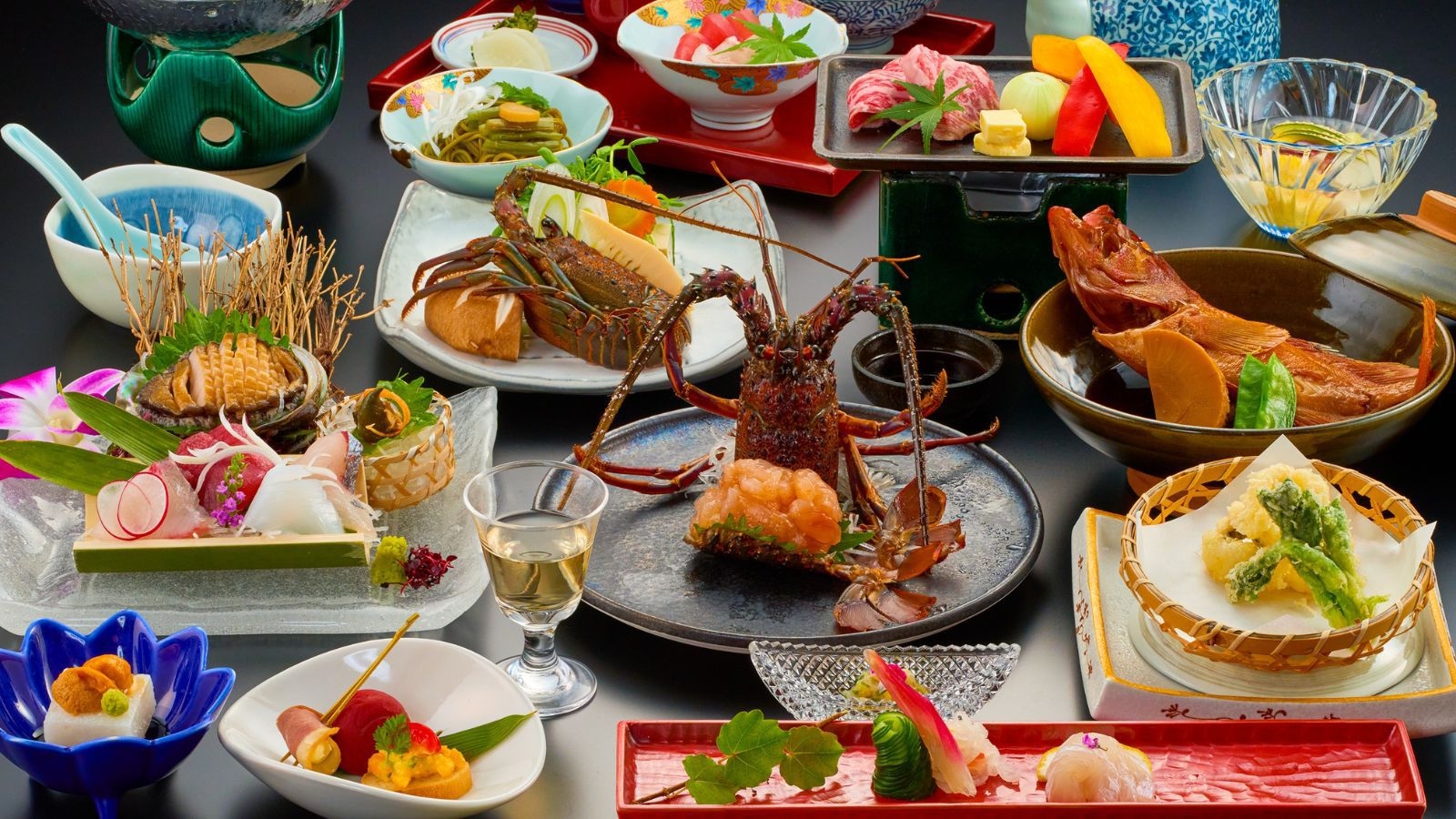 【豪華会席プラン】露天風呂付客室『久遠』で温泉を愉しむ｜高級食材を味わう白露会席で贅沢旅（2食付）