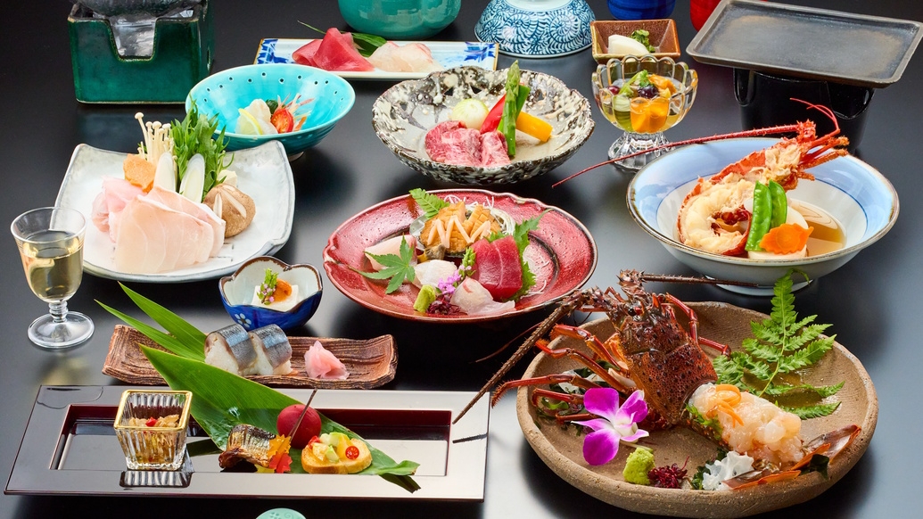 【白露会席】露天風呂付客室『久遠』で温泉を愉しむ｜高級食材を味わう豪華会席プランで贅沢旅（2食付）
