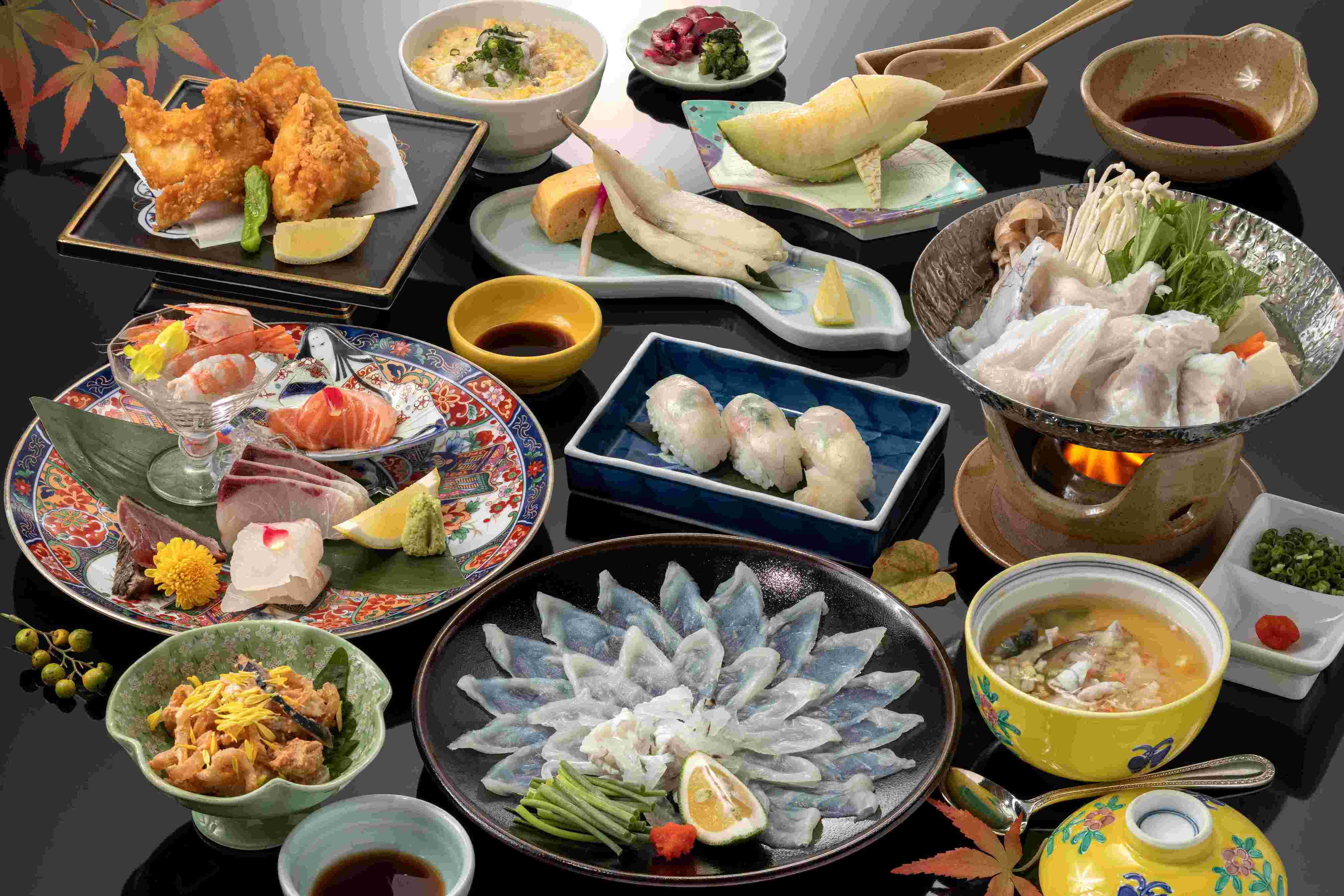 《夕食19：30開始》【2食付/ふくコース「二天一流」】ふく刺×刺身の二刀流《オンライン限定特典有》