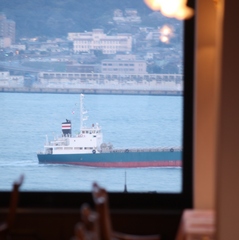 レストランからの関門海峡