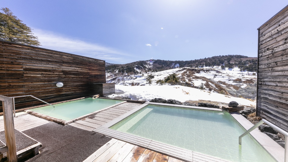 冬　開放感と雪見風呂