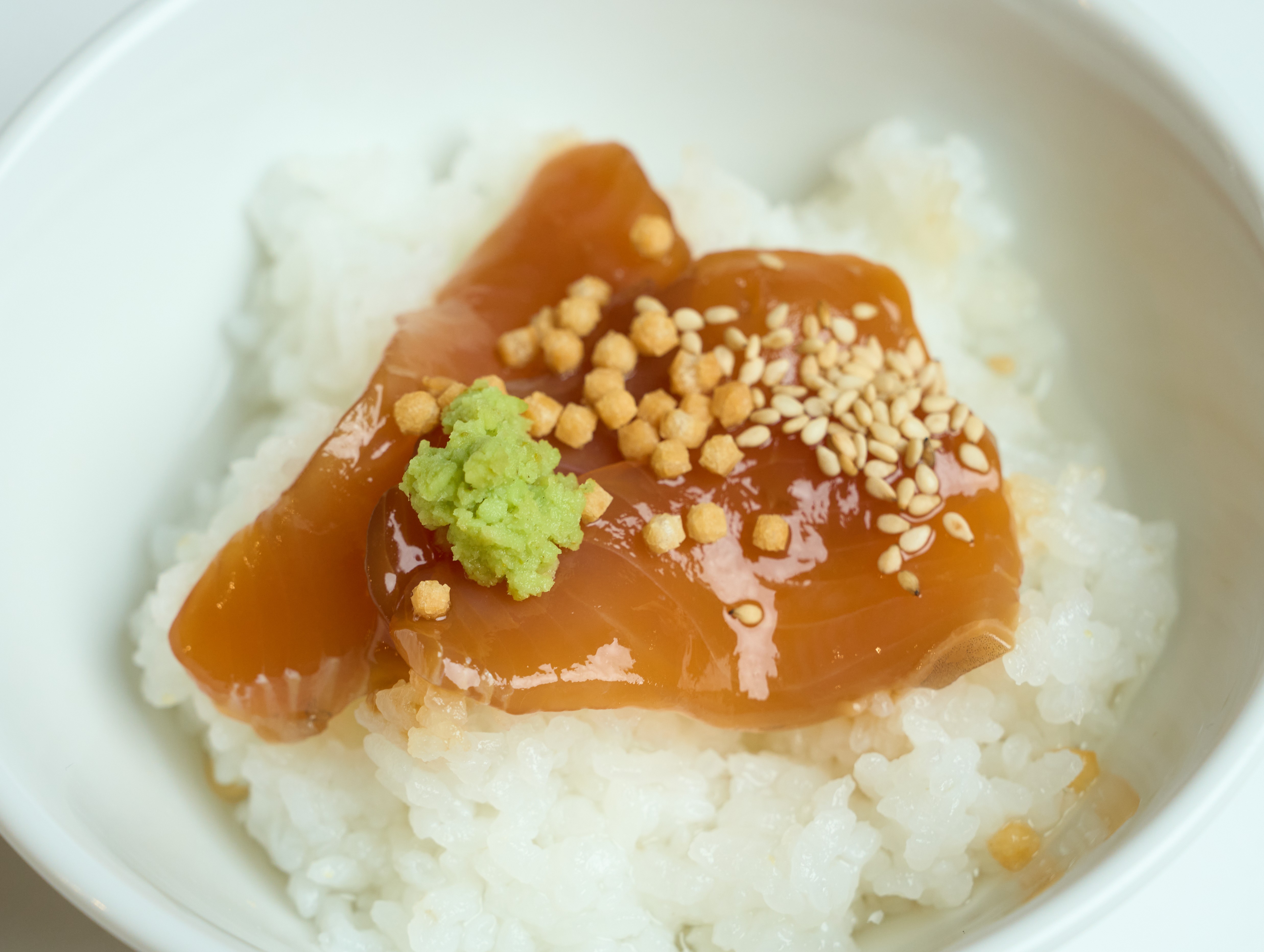 朝食名物：嬬恋産ギンヒカリのお茶漬け