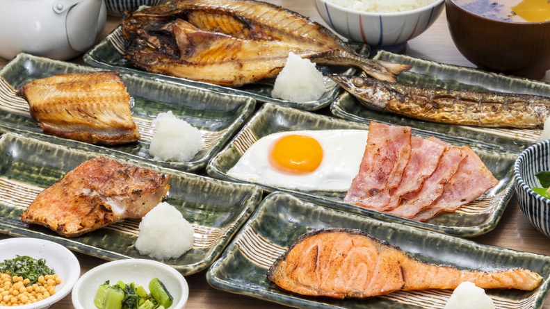 【朝食サービス】朝が楽しみ♪これぞ日本の朝ごはん！二度美味しい炭火焼魚＆〆出汁茶漬付プラン
