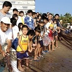 夏の地曳網