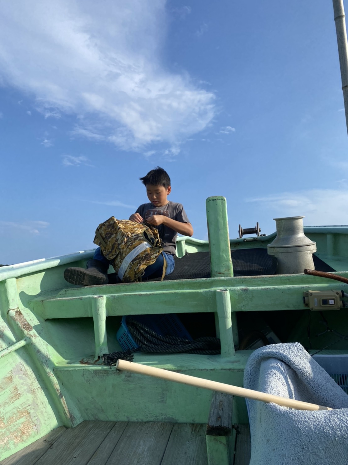 自家舟「一進丸」。