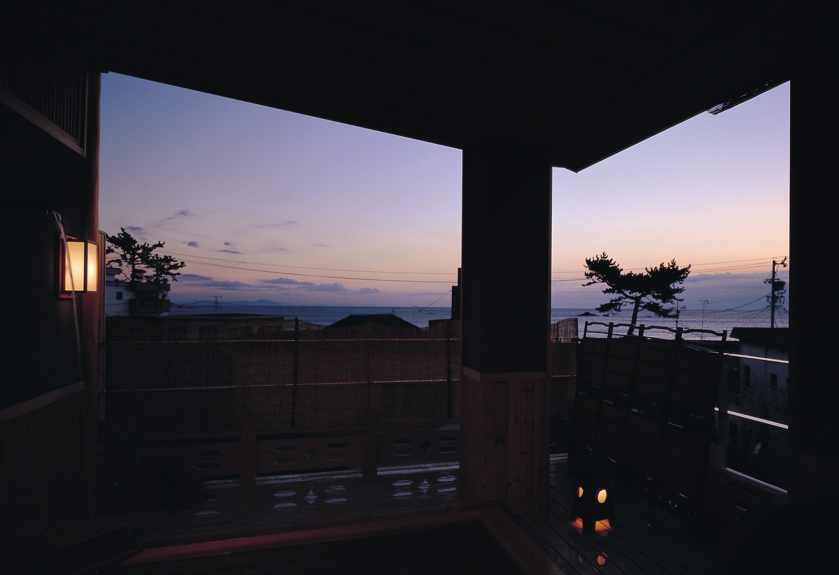 展望露天風呂　夕景