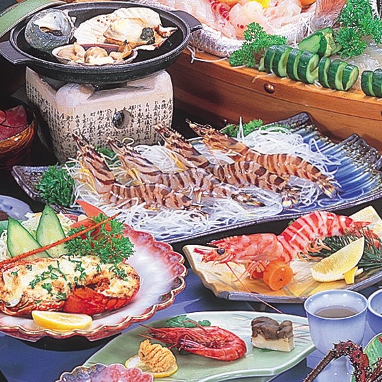 車エビお造り　塩焼き