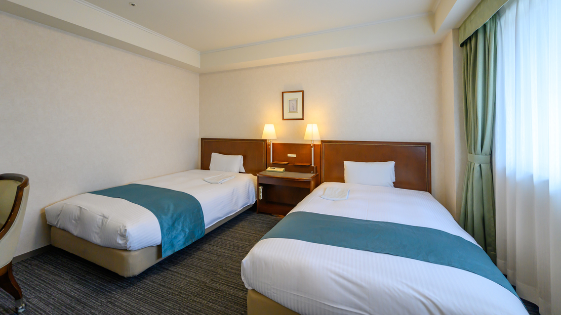 【ツインスタンダード】ユニバーサルルーム（バリアフリー）◆山側◆ベッド幅120cm2台